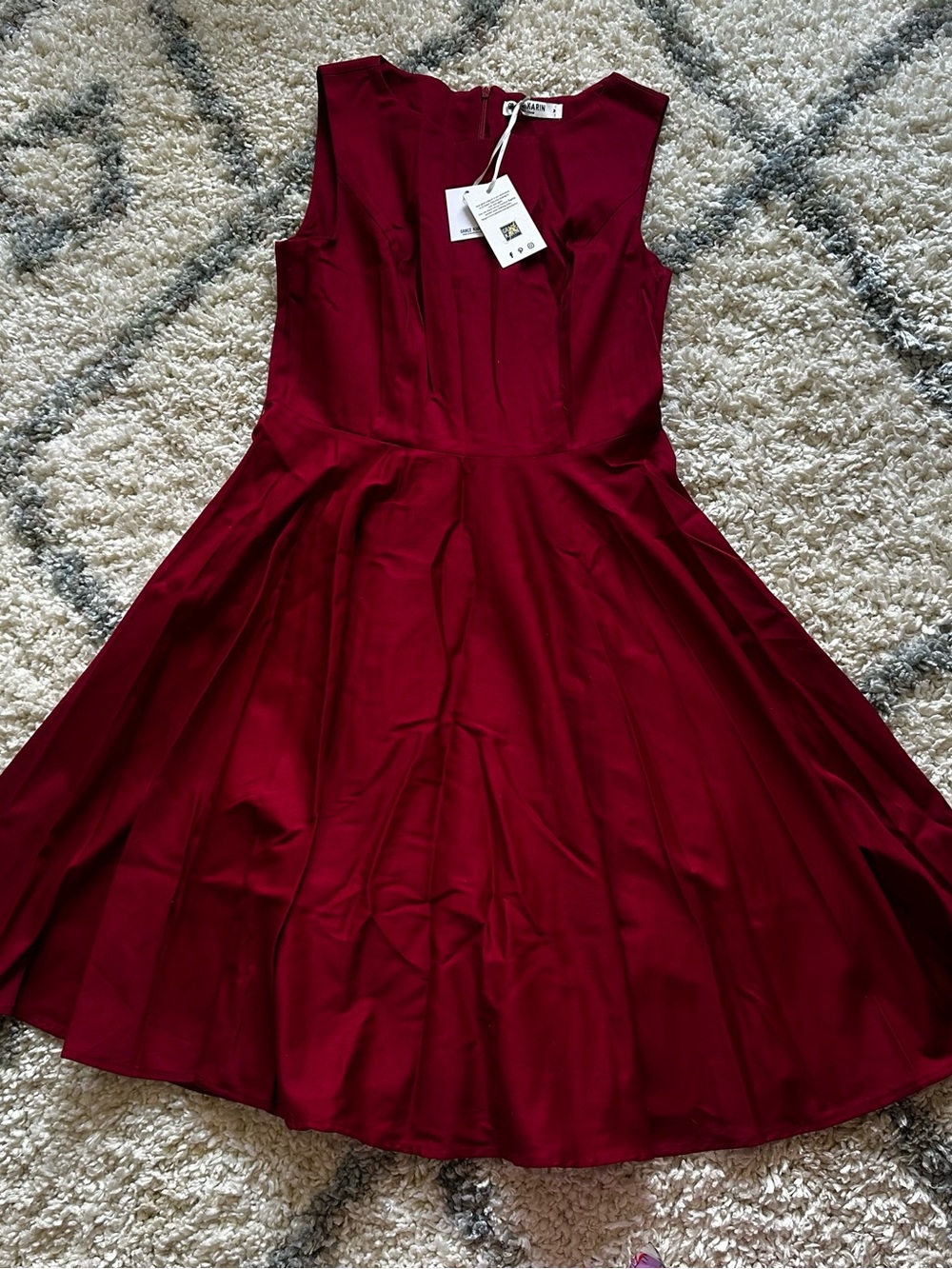 Grace Karin Women's cranberry Medium Sleeveless Fit & Flare Dress Formal NWT